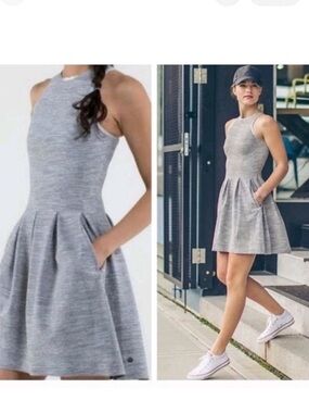 Lululemon Women's Here To There Racerback Tank Dress Heather Gray Tennis Casual